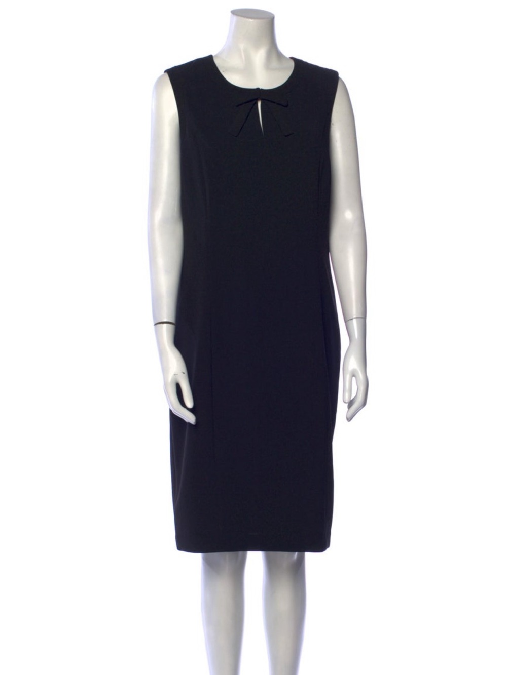Karl Lagerfeld Black Sleeveless Midi Dress with Bow Neck Detail